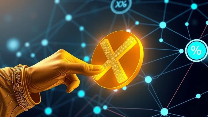 Illustrates Midas and Axelar's partnership creating tokenized XRP with an 8% yield, symbolizing new investment opportunities.