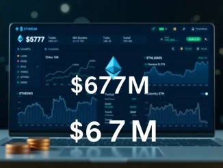 Charts showing Trend Research's substantial $670M investment in Ethereum (ETH), highlighting market impact.