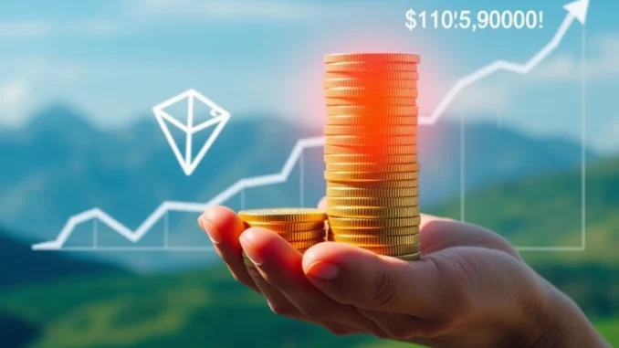 Visualizing Tron TRX acquisition: $110 million purchase boosts holdings, showing strategic growth in the cryptocurrency market.