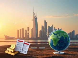 UAE officials signing a global agreement for crypto tax data sharing, highlighting the nation's commitment to OECD CARF.