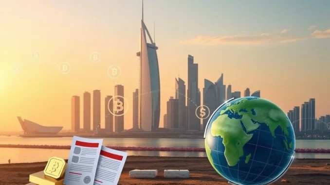 UAE officials signing a global agreement for crypto tax data sharing, highlighting the nation's commitment to OECD CARF.