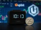 Upbit and Bithumb logos with a clock indicating a 30-minute delay for the 0G crypto listing, impacting traders.
