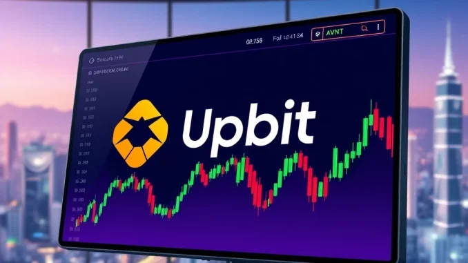 Upbit exchange interface showing the Avantis (AVNT) listing, symbolizing a major development for the South Korean crypto exchange.