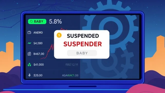 Upbit's temporary halt of Babylon BABY deposits and withdrawals for a critical network upgrade.