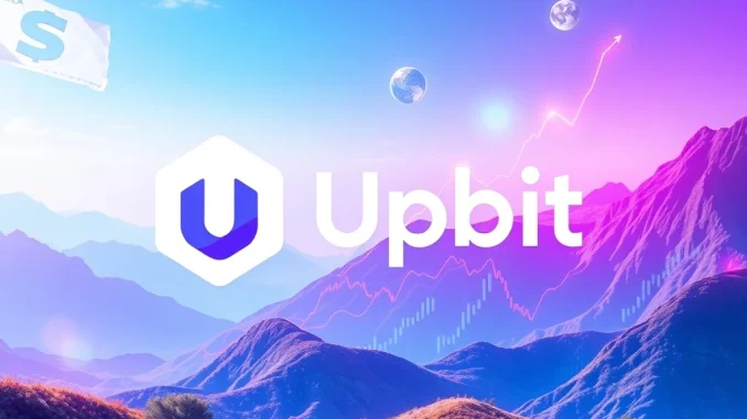 A visual representation of the Upbit Flock listing, showcasing the FLOCK crypto logo with the Upbit exchange interface and a KRW trading pair symbol.