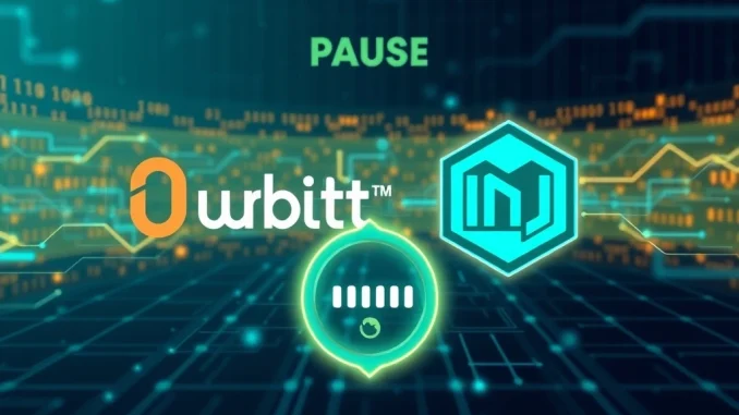 A visual representation of the Upbit and Injective (INJ) logos, signifying the temporary Upbit INJ suspension for a network upgrade.