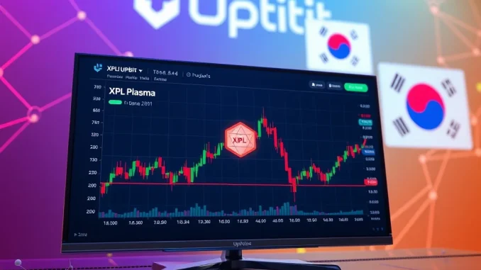 Upbit crypto exchange platform interface showing the Plasma (XPL) trading pair, symbolizing a new token listing and market opportunity.