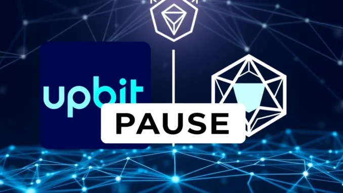 Upbit Polygon suspension announcement impacting MATIC deposits and withdrawals due to an upcoming network hard fork.