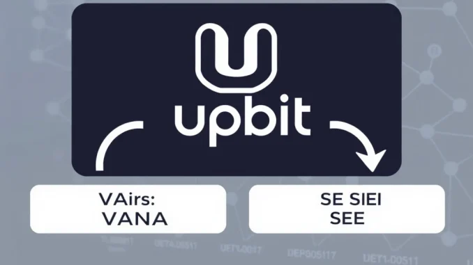 Upbit suspension notice impacting VANA and SEI deposits and withdrawals due to a crucial wallet upgrade.