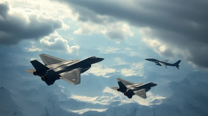 US fighter jets intercept a Russian bomber near Alaskan airspace during a critical military incident, highlighting aerial vigilance.