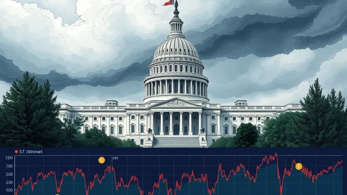 Visualizing the potential economic instability from the US government shutdown after the Senate bill rejection.