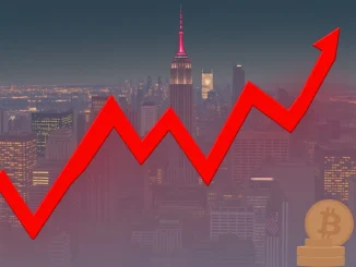 A red upward arrow on a financial chart visually represents the unexpected rise in **US jobless claims**, signaling economic strain.