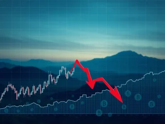A downward-trending financial chart illustrating the US stock market decline, signaling a crucial shift in investor sentiment.