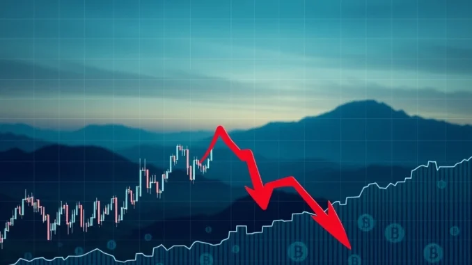 A downward-trending financial chart illustrating the US stock market decline, signaling a crucial shift in investor sentiment.