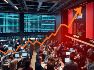 Charts showing positive momentum for US stocks, reflecting the strong opening of the stock market.