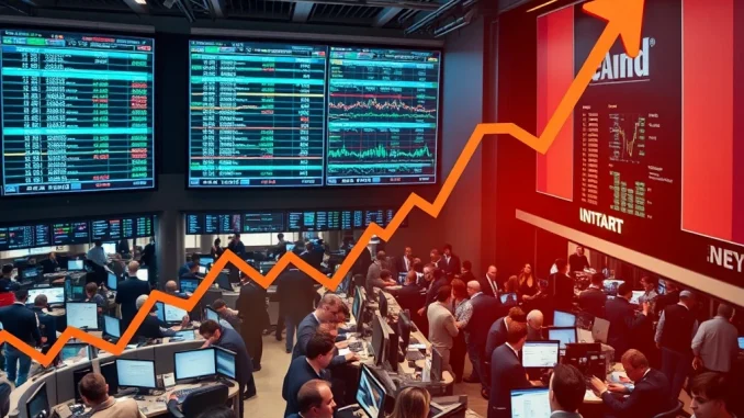 Charts showing positive momentum for US stocks, reflecting the strong opening of the stock market.