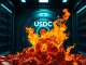 Visual representation of 350 million USDC being burned, symbolizing a significant stablecoin event and treasury management.