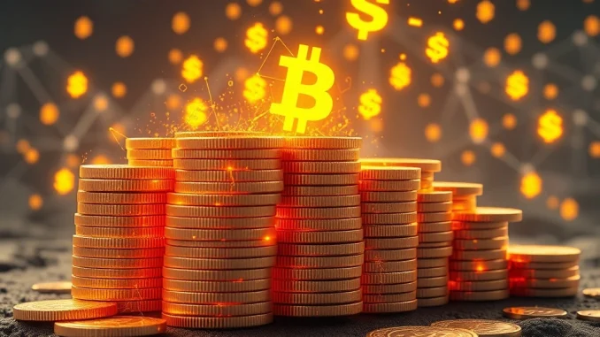 Digital representation of 250 million USDC minted, symbolizing a significant stablecoin market event.