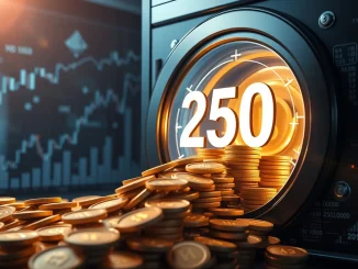 A visual representation of 250 million USDC being minted, symbolizing a significant stablecoin transaction within the crypto treasury.