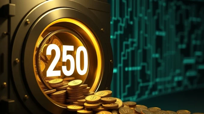 A visual representation of 250 million USDC being minted, highlighting its impact on the stablecoin ecosystem.