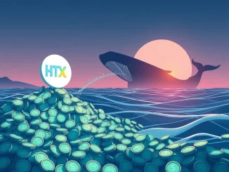 Illustrates a massive USDT transfer between HTX and Aave, signifying a major crypto whale movement in Decentralized Finance.