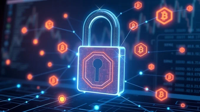 UXLink security solution represented by a digital shield protecting blockchain assets after a recent hack.