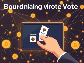 A visual representation of a UXLINK token unlock and crypto governance vote, symbolizing community decision-making and strategic asset management.