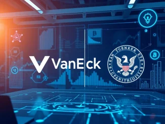 Illustrates a key meeting between VanEck and SEC on **ETF tokenization**, symbolizing regulatory progress in digital asset finance.