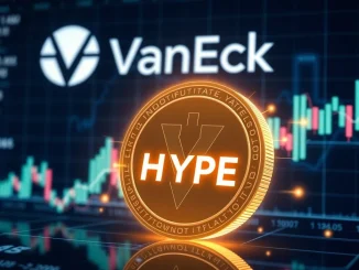 Conceptual image showing a VanEck HYPE ETF with staking, representing a new investment opportunity in cryptocurrency.