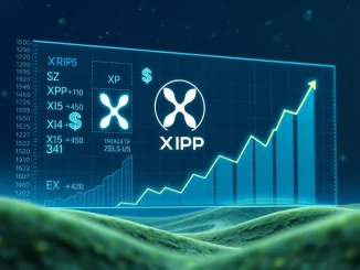 A visual representation of financial growth on the XRP Ledger, illustrating how VivoPower leverages XRP Ledger yield for corporate treasury management.