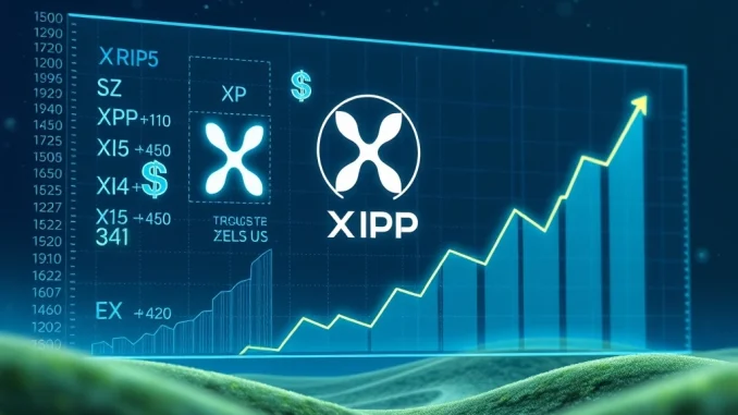 A visual representation of financial growth on the XRP Ledger, illustrating how VivoPower leverages XRP Ledger yield for corporate treasury management.