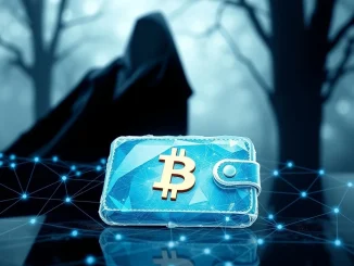 A frozen digital wallet symbolizes the WLFI asset freeze, raising concerns about crypto compliance and user control.