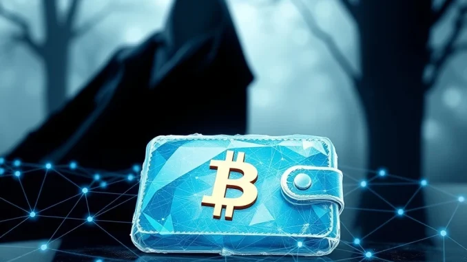 A frozen digital wallet symbolizes the WLFI asset freeze, raising concerns about crypto compliance and user control.