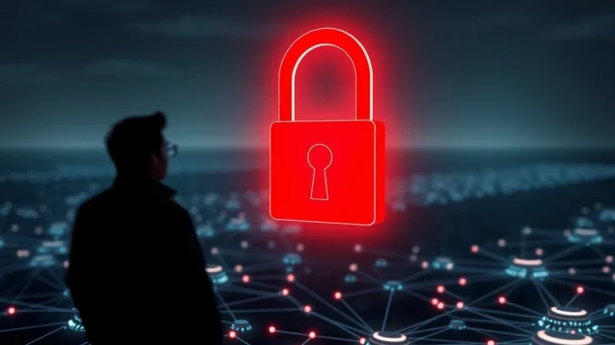 Illustrates the WLFI blacklist freezing digital assets, highlighting blockchain security and the impact on crypto addresses.