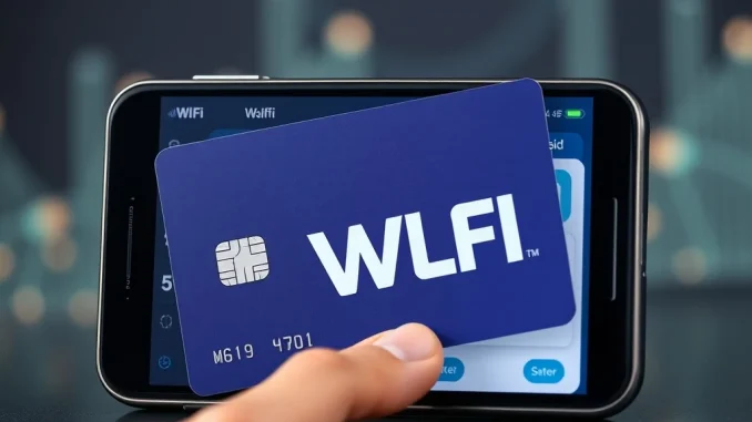 WLFI DeFi debit card and crypto payment app, symbolizing new financial tools for digital transactions.