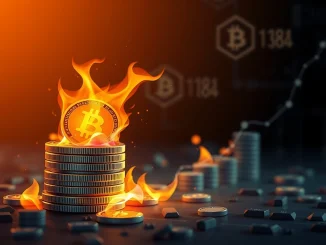 A digital depiction of WLFI tokens burning, symbolizing World Liberty Financial's strategic WLFI token burn initiative to enhance value.
