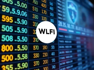 Digital display showing World Liberty Financial (WLFI) token supply figures, emphasizing the re-posted data and its significance for the DeFi project.