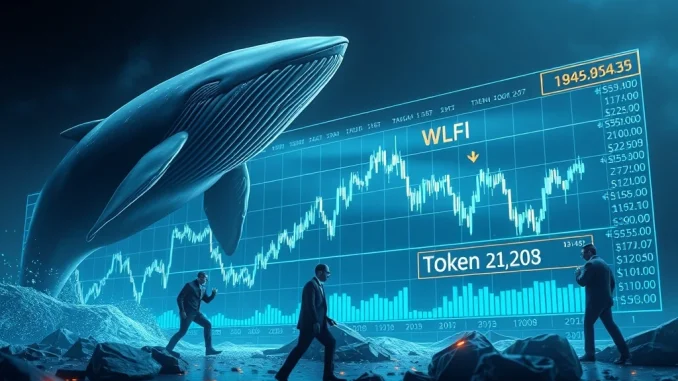 WLFI Token: Alarming Whale Exodus Rocks Market as 8 Top Holders Sell Off Visualizing the significant WLFI token whale exodus, depicting large investors selling off their holdings and impacting market stability.