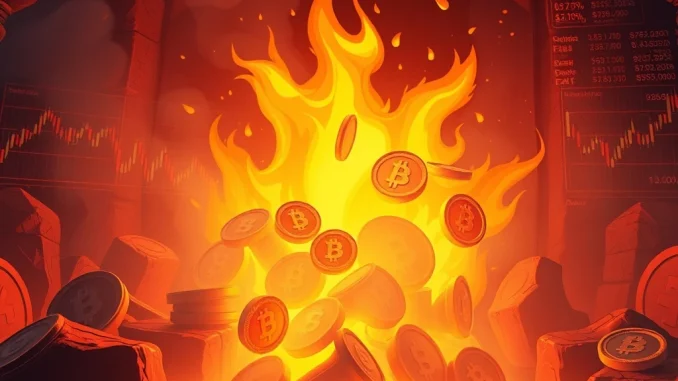 Visualizing the significant WLFI tokens burn, showing digital assets being destroyed to impact the DeFi project's value.