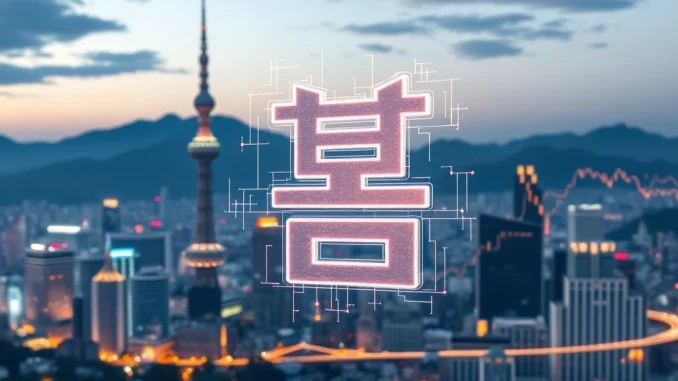 Conceptual image showing the South Korean Won symbol integrated with blockchain, representing the future of the won stablecoin and the need for offshore FX market reforms.