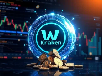 Worldcoin WLD tokens being deposited to Kraken exchange, symbolizing the significant $27.1M transfer and its market implications.
