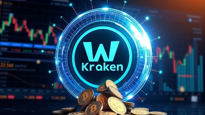 Worldcoin WLD tokens being deposited to Kraken exchange, symbolizing the significant $27.1M transfer and its market implications.