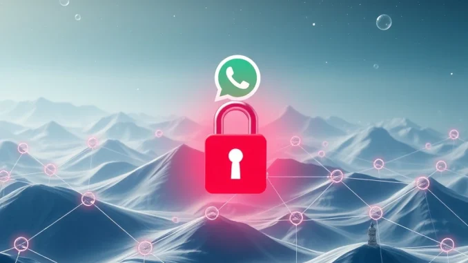 A visual representation of XMTP's decentralized messaging network connecting users securely, challenging traditional platforms like WhatsApp.