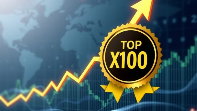 Chart showing XRP's market capitalization rising, symbolizing its entry into the top 100 global assets, reflecting its growing influence as a digital currency.