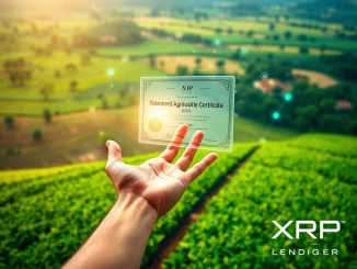 An illustration of the XRP Ledger enabling a massive $130M RWA Tokenization initiative for Brazil Agribusiness.