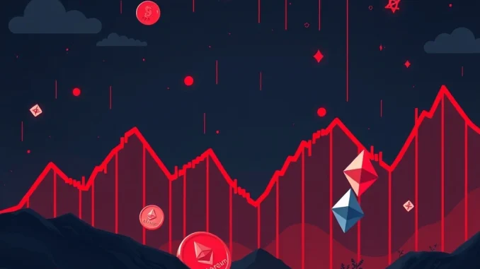 Visualizing the impact of XRP liquidations and the devastating crypto market crash on altcoins like Ethereum.