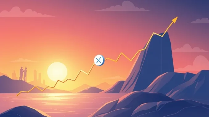 A digital chart showing XRP's recent dip and a projected recovery, illustrating a healthy market pullback and potential for a $10-$15 XRP price target.