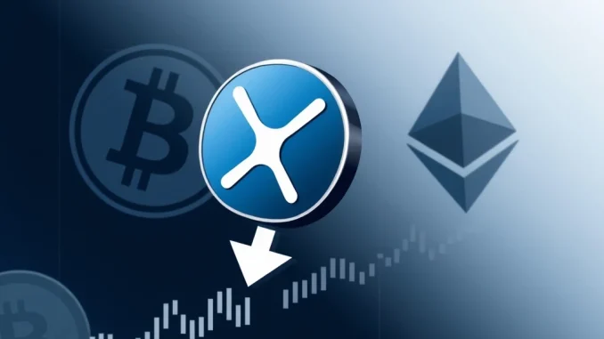 A chart illustrating the recent XRP price pullback below $3.30, signaling a broader crypto market consolidation.