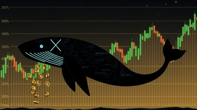 XRP Whales: **Urgent** 160 Million XRP Sell-Off Sparks Market Concern An illustration of XRP whales conducting a significant crypto selling event, impacting the XRP price and the broader cryptocurrency market.