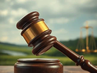 A judge's gavel and abstract Bored Ape NFTs symbolizing the complex Yuga Labs trademark dispute and its impact on NFT trademark law.